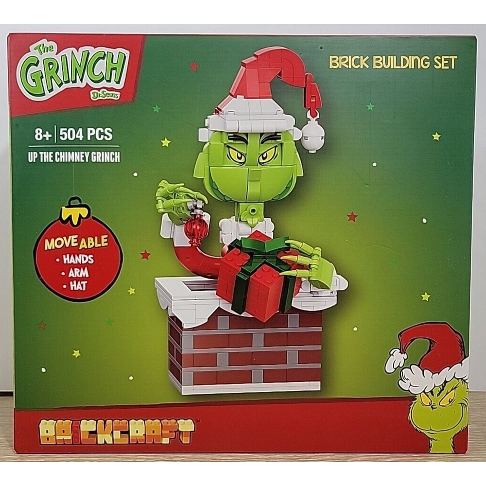BrickCraft Up The Chimney Grinch 504pc Christmas Holiday Brick Building Set‎ NEW